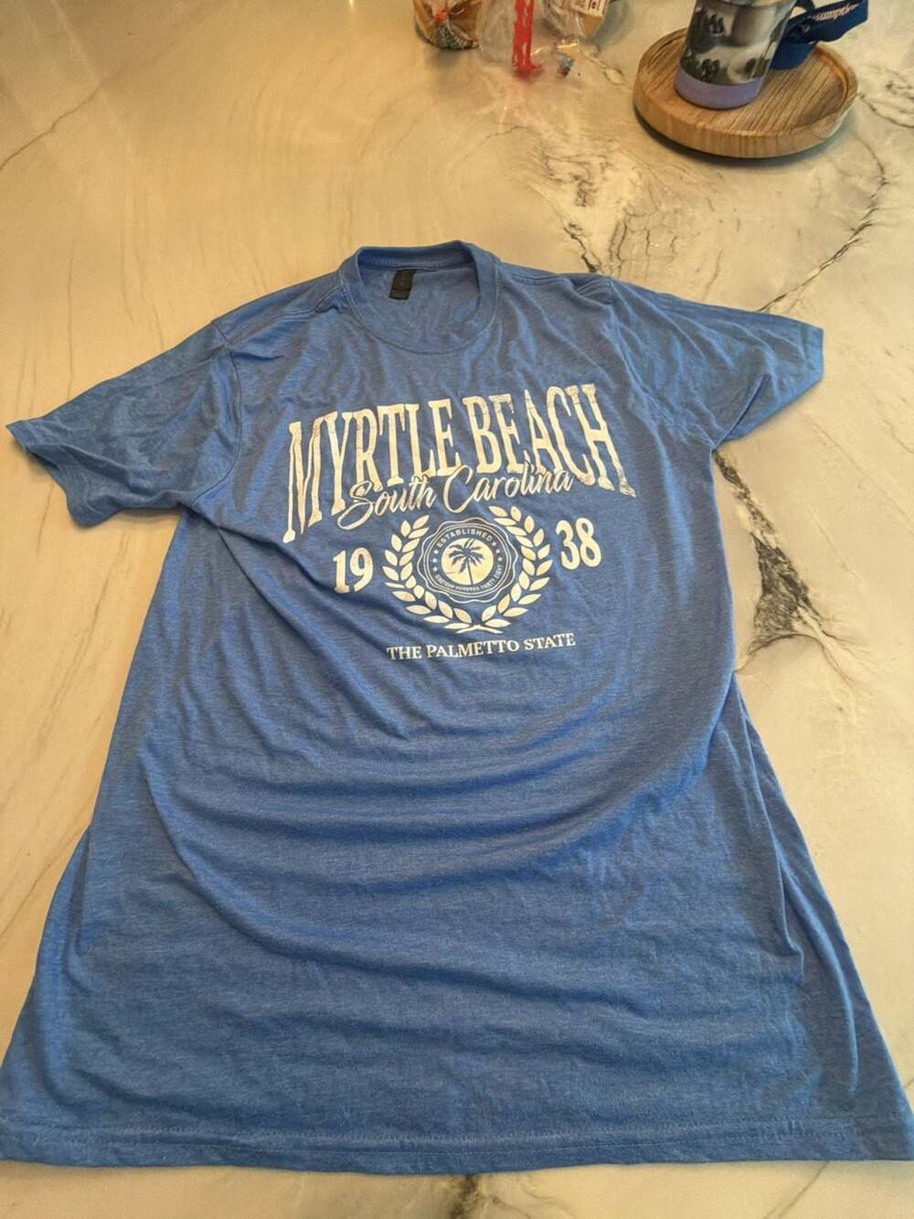 Point Myrtle Beach South Carolina The Palmetto State Blue Graphic T-Shirt Medium
